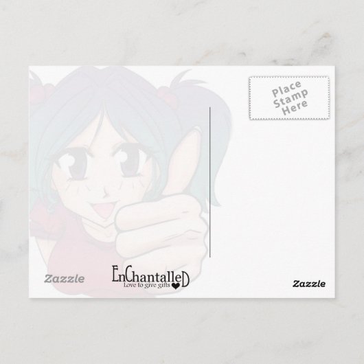 Manga fille avec pouce vers le haut - carte (Dos)