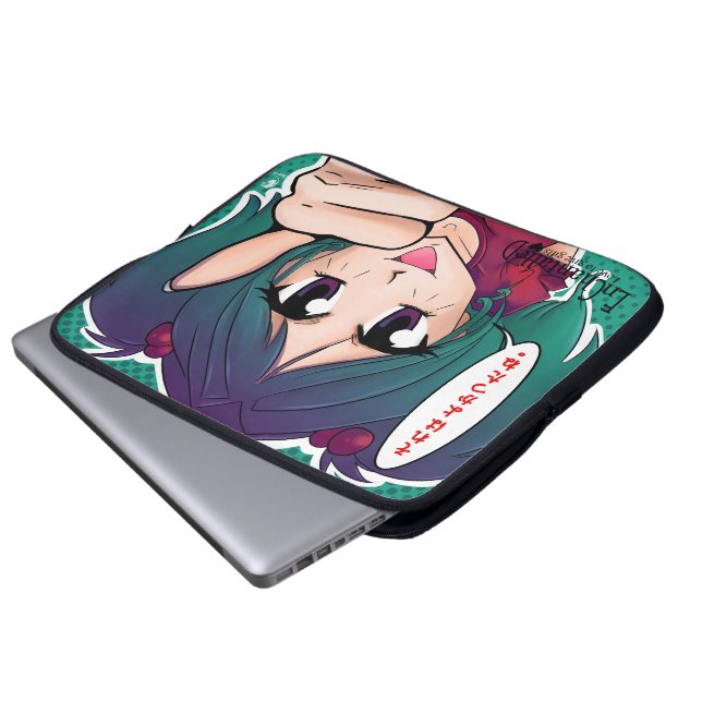 Manga Meisje dat aanmoedigd - Laptop Sleeve (Voorkant onderkant)