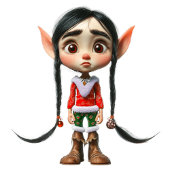 Manga Meisje Kerst Elf Keramisch Ornament