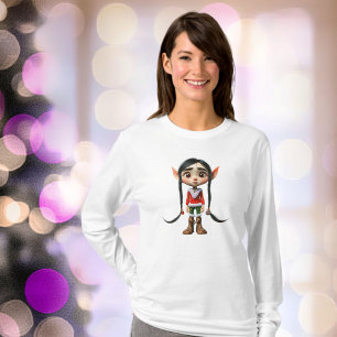 Manga Meisje Kerst Elf Vrouwen T-shirt