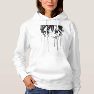 Manga Meisje met Verf-Drenkende Blik Hoodie