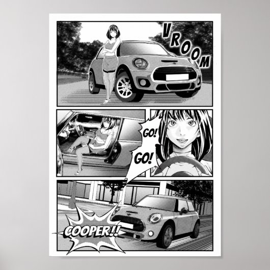 Manga Mini Cooper Poster (Voorkant)