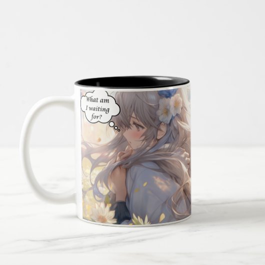 Manga mini strip tweekleurige koffiemok (Links)