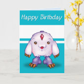 Manga Monster Happy Birthday Kaart (Gele Bloem)