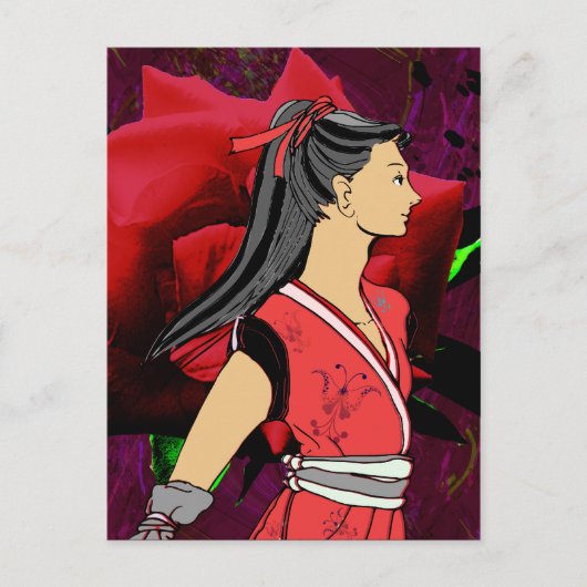 MANGA NINJA meisje Briefkaart (Voorkant)