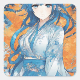 Manga-sticker Vierkante Sticker