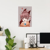 Manga Vampire Girl Poster (Thuiskantoor)