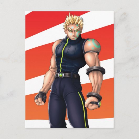 Manga Video Game Hero Briefkaart (Voorkant)