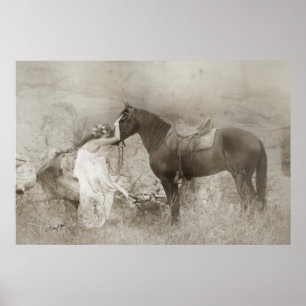 Mangalarga Marchador Stallion en Woman Poster