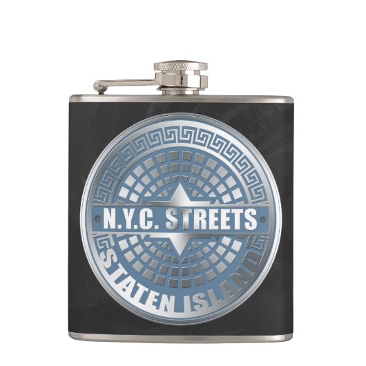 Mangat Staten Blue Heupfles (Voorkant)