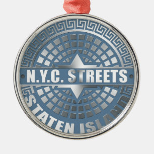Mangat Staten Blue Metalen Ornament