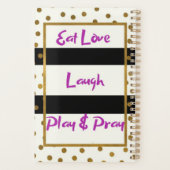 Mange amour rire prier rire or dots planner (Dos)