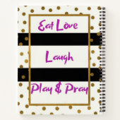 Mange amour rire prier rire or points carnet (Dos)