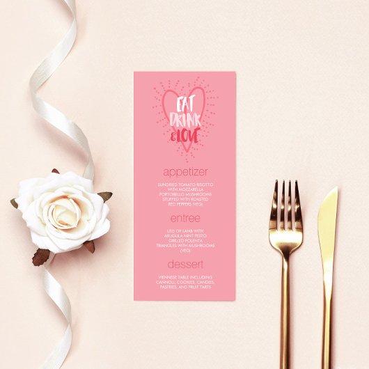 Mange Boire Amour | Menu du dîner de la Saint-Vale