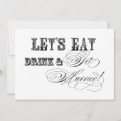 Mange, Boire Se Marier Répétition Dîner Invitation (Dos)