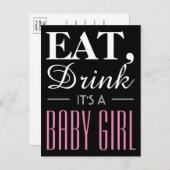 Mange, Bois C'est une fille de bébé, Faire-part de (Devant / Derrière)