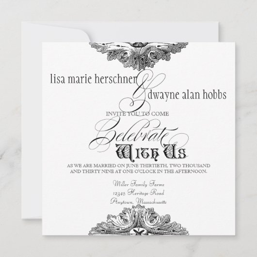 Mange, Bois n Se marier Faire-part de mariage nupt (Dos)