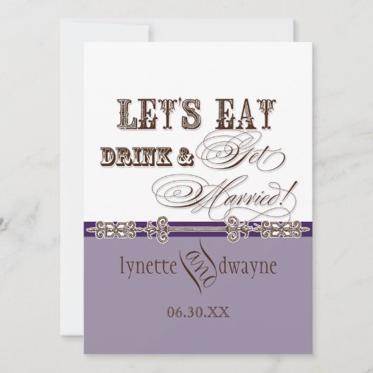 Mange, Bois n Se marier Faire-part de mariage nupt (Devant)