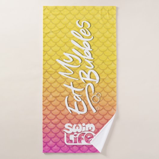 "Mange mes bulles" Échelles jaune/rose Vie de nata (Serviette de bain)