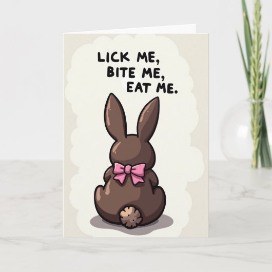 Mange-moi Lapin Carte Amusante (Devant)