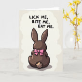 Mange-moi Lapin Carte Amusante (Fleur jaune)