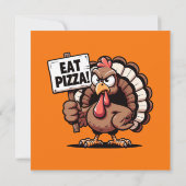 Mange Pizza Turquie Thanksgiving Carte de voeux (Dos)