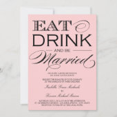 Mange Rose Léger, Boire| Faire-part de mariage (Devant)