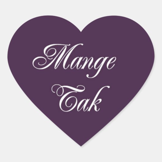 Mange Tak Heart Stickers (Voorkant)