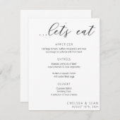 Mangeons à la réception de mariage élégant Menu (Devant / Derrière)