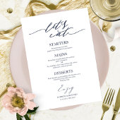 Mangeons Chic Script Mariage Carte Menu Pour Plaqu