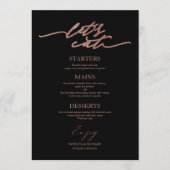 Mangeons Chic Script Mariage Carte Menu Pour Plaqu (Devant)