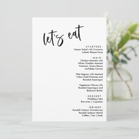 Mangeons des menus Mariages (Debout devant)