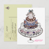 Mangeons du gâteau ~ Carte postale RSVP de mariage (Devant / Derrière)