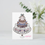 Mangeons du gâteau ~ Carte postale RSVP de mariage (Debout devant)