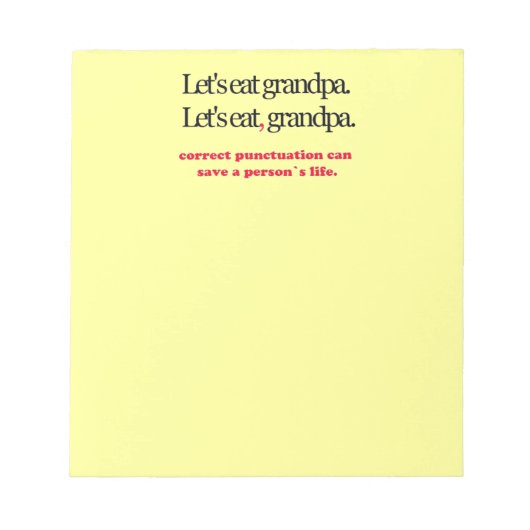 Mangeons Grand-Père Bloc-Notes (Devant)