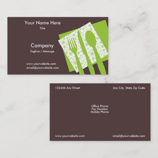 Mangeons le carte de visite dans le kiwi (Devant / Derrière)