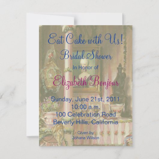 Mangeons le gâteau Marie Antoinette 5 ~ Invitation (Dos)