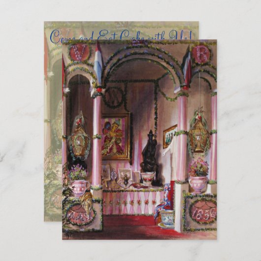 Mangeons le gâteau Marie Antoinette I ~ Invitation (Devant / Derrière)