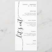 Mangeons le menu de mariage élégant de script vert (Devant)
