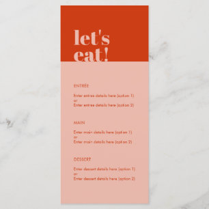 Mangeons le menu minimaliste moderne Mariage orang