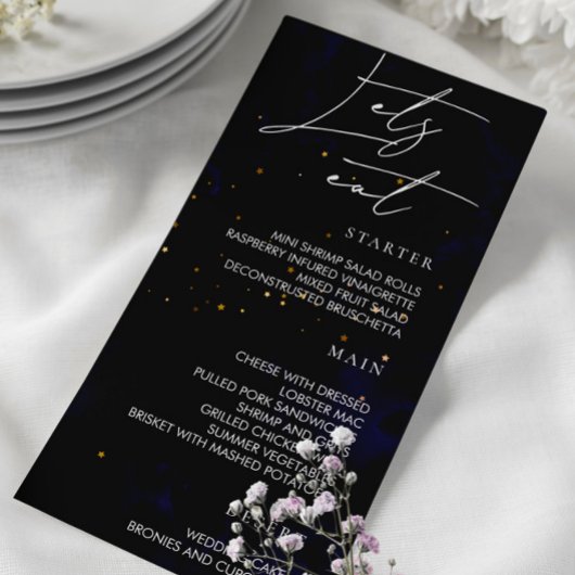 Mangeons Menu Dark Purple Magic Gold