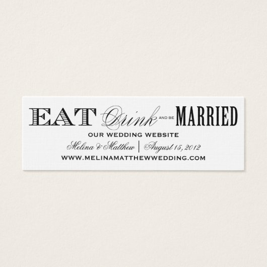 MANGER, BOIRE | CARTES DE SITE MARIAGE (Devant)