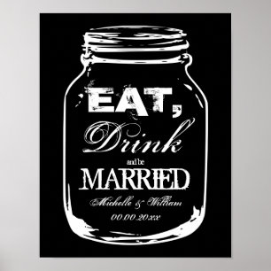 Manger boire et être marié affiches de mariage en