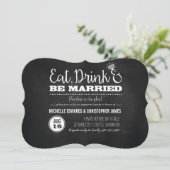Manger, boire et être marié Engagement Invitation (Debout devant)