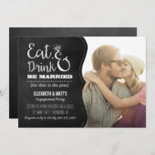 Manger, boire et être marié Engagement Invitation (Devant / Derrière)