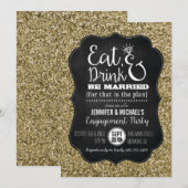 Manger, boire et être marié Engagement Invitation (Devant / Derrière)