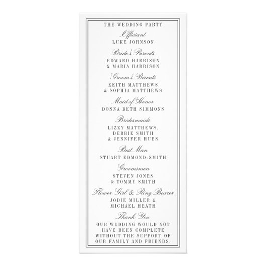 Manger, boire et être marié Programme de mariage m (Dos)