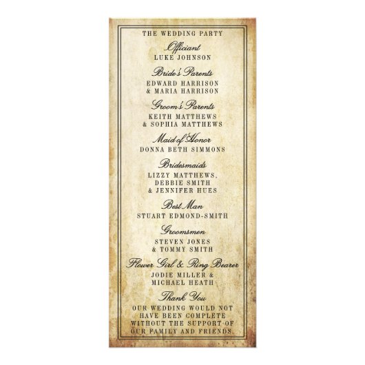 Manger, boire et être marié Programme de mariage v (Dos)