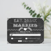 manger boire et marié Chalkboard mariage RSVP (Debout devant)
