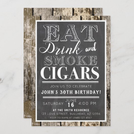 Manger Boire & Fumer Cigars Toute invitation Événe (Devant / Derrière)